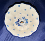 Ceramika Artystyczna Blue Cherry Small Ruffled Bowl - Shape: 916 - Pattern: Blue Cherry (2222)
