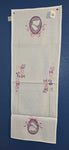 German Linen Table Runner Purple Frohe Ostern 16 by 43