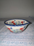 Red Poppy with Butterfly Spouted Bowl - Shape B14 - Pattern Red Poppy with Butterfly