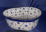 Ceramika Artystyczna Blue Stars Large Heart Dish - Shape 970 - Pattern Blue Stars (359)
