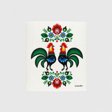 Polish Folk Rooster Swedish Dishcloth | Reusable Paper Towel