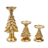 Christmas Tree Candle Holder Resin Decor for Holiday Home: Green / Large