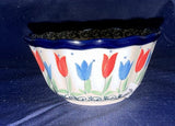 Ceramika Artystyczna Colorful Tulip Small Ruffled Bowl - Shape 916 - Pattern Colorful Tulip (2599X)