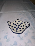 Blue Dot Teabag Holder - Shape 766 - Pattern Blue Dot