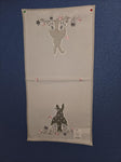 German Linen Bunny Buns Table Runner - 14 by 27 inches
