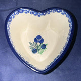 Ceramika Artystyczna Double Blueberry Heart Dish - Shape: A45 - Pattern: Double Blueberry (1413X)