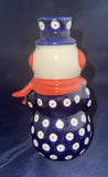 Zaklady Owls Eye with Blue Stars Snowman/Candle Holder - Pattern: Owls Eye with Blue Stars