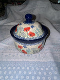 Red Poppy with Butterfly Canister with Lid - Pattern Red Poppy with Butterfly