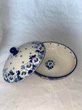 Blue Cherry Covered Dish - Pattern Blue Cherry (2222)