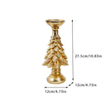 Christmas Tree Candle Holder Resin Decor for Holiday Home: Green / Large