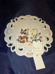 German Linen Rabbit with Daffodil - 12 Inch round