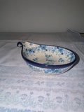 Blue Bunny Handled Spoon Rest - Shape 174 - Pattern Blue Bunny