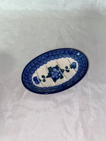 Blue Poppy Soap Pedestal Holder - Shape  S976C - Pattern Blue Poppy (163X)