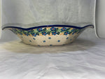 Blue Holly Lg. Cresent Bowl - Pattern Blue Holly