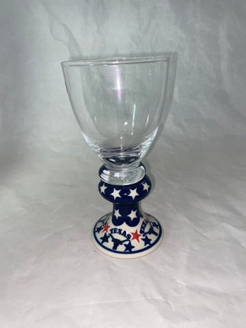 Texas with Stars Wine Glass - Shape P003 - Pattern Texas