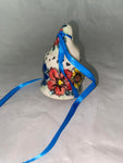 Colorful Flower with Heart Mask Santa Ornament - Pattern Colorful Flower