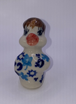 Blue Horseshoe Duck with Hair Figurine